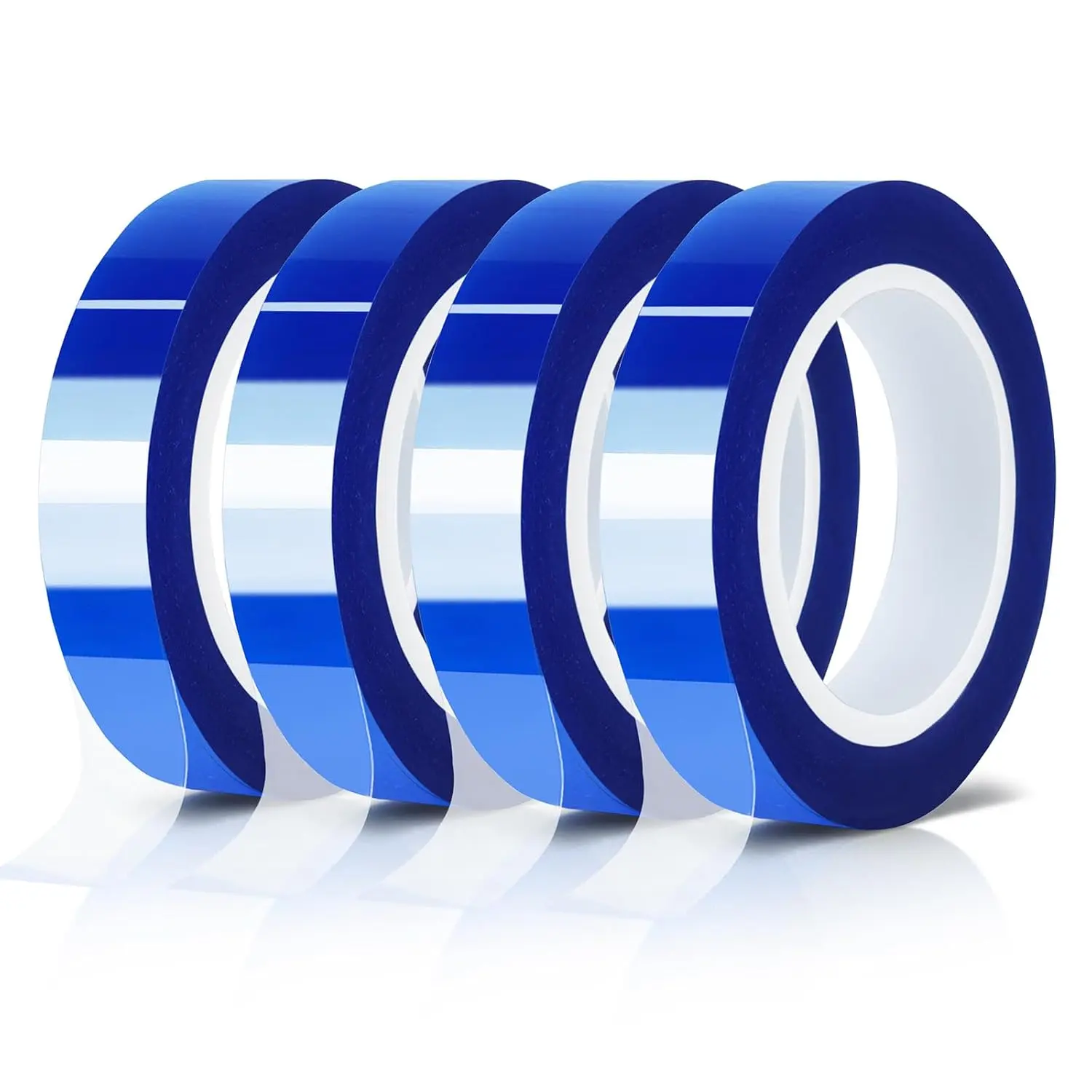 4 Rolls 10mm x16m(52FT) Blue Heat Tape High Temperature Heat Resistant Tape Heat Transfer Tape for Heat Sublimation Press Vinyl,No