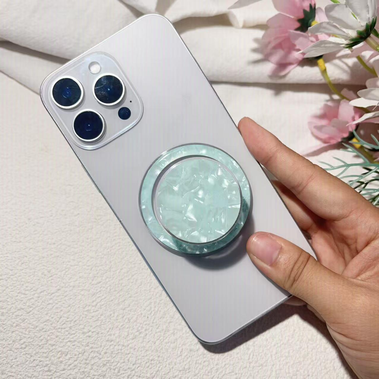 Magsafe Magnetic Phone Holder, Vibrant Shell Texture, High Aesthetic Design, Secure Grip, Compatible with All Smartphones