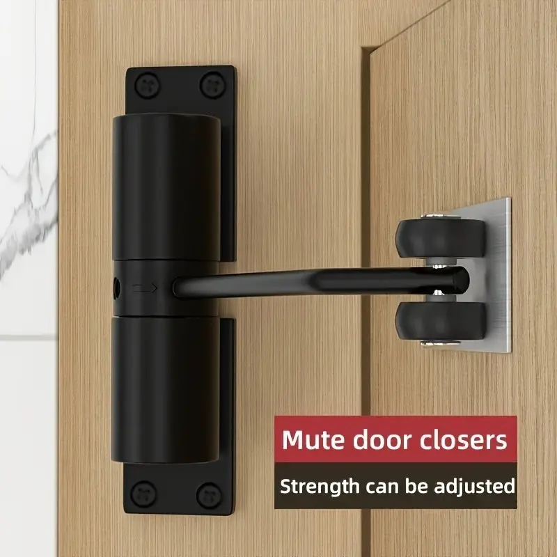 Cylindrical Door Closer, Stainless Steel Automatic Door Closing Device, Adjustable Durable Easy Install, Residential Commercial Use