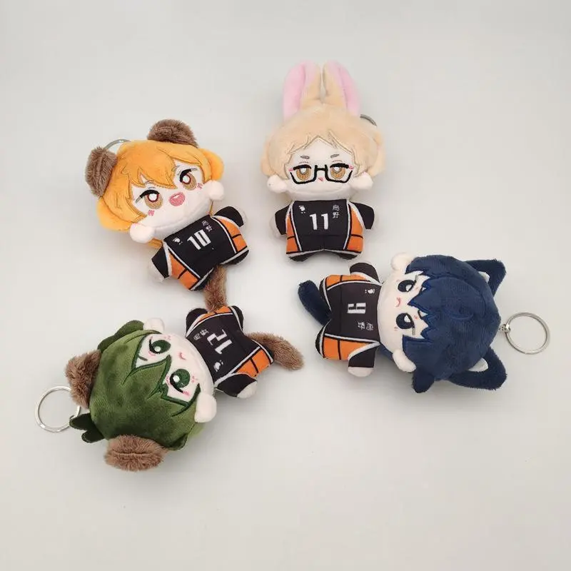 2026 new hot item 100% Brand New Cute 10cm Haikyuu Cartoon Characters Soft Plush Toy Keychain Charms - Tobio Kageyama, Hinata Shoyo, Yu Nishinoya Mini Volleyball Stuffed Doll Unisex Bag Pendant Collectible Gifts, Pp Cotton