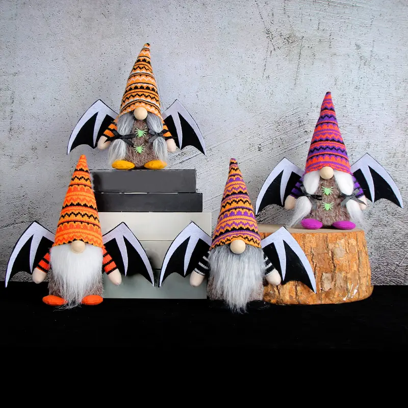 New Halloween Winged Doll Cute Faceless Doll Ghost Festival Knitted Plush Doll Christmas Gift..