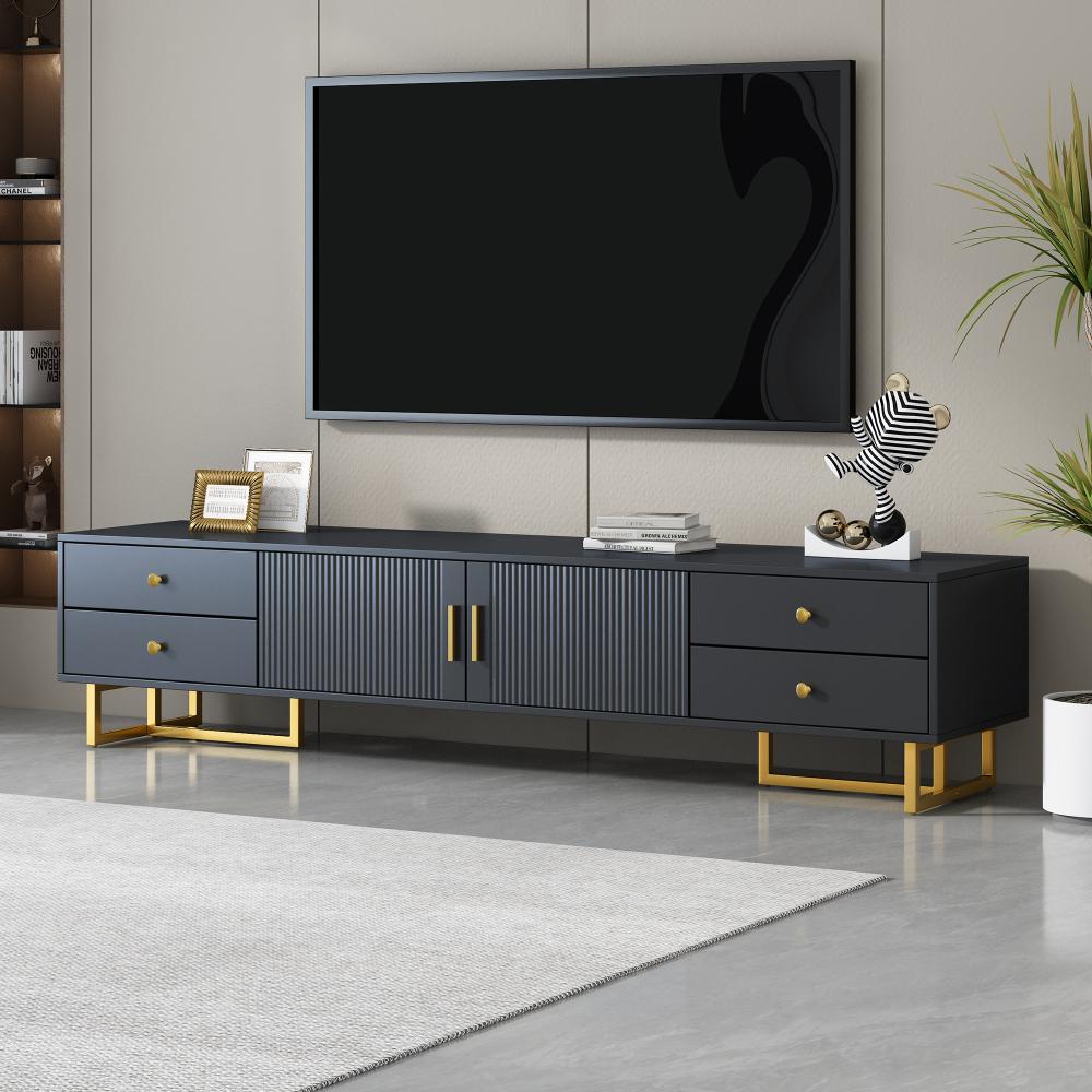 VIBE HAUS TV Stand for 65+ Inch TV, Entertainment Center TV Media Console Table, Modern TV Stand with Storage, TV Console Cabinet Furniture for Living Room