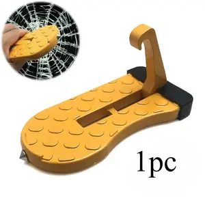 1pc Foldable Car Step Board with Glass Breaker, Easy Access Roof Ladder for Suvs and Trucks, Single Piece Vehicle Entry Aid