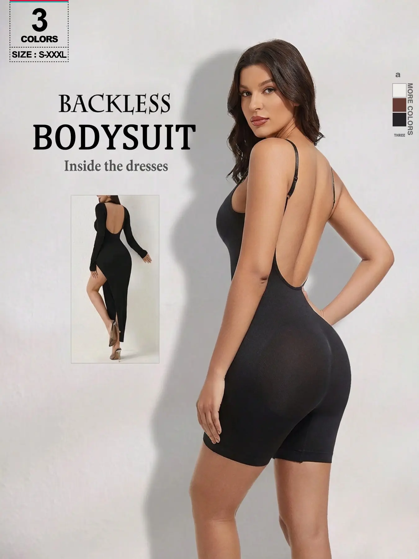 Seamless Body Shaper for Women, Waist Trainer Tummy Control Butt Lifter, Backless Sleeveless Bodysuit, Elastic Shapewear Daily Use Jumpsuit