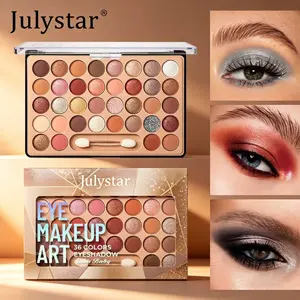 Mixed neutral&shimmer 36 shades eyeshadow, smooth high pigment long stay, dual-use as blush and eye makeup, cost-effective daily multipurpose cosmetic.