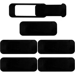 6-Pack Webcam Cover Slide Extra-Large Privacy Shield for Laptop Tablet PC & Smartphone Ultra-Thin Camera Blocker Black