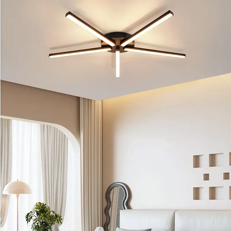 Modern Simple 5-Light Ceiling Lamp Set, Long Strip Lighting Fixtures for Living Room Bedroom Balcony Hallway Decor, Home Illumination