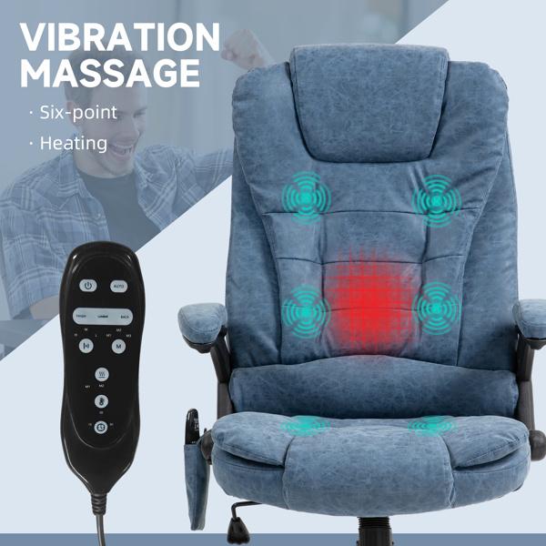 Heated Massage Office Chair with six vibration massage points and three heat modes, 120° recline, curved backrest, and thickly padded seat. Wired remote control for massage. Heated Massage Office Chair with six vibration massage points and three heat modes, 120° recline, curved backrest, and thickly padded seat. Wired remote control for massage.