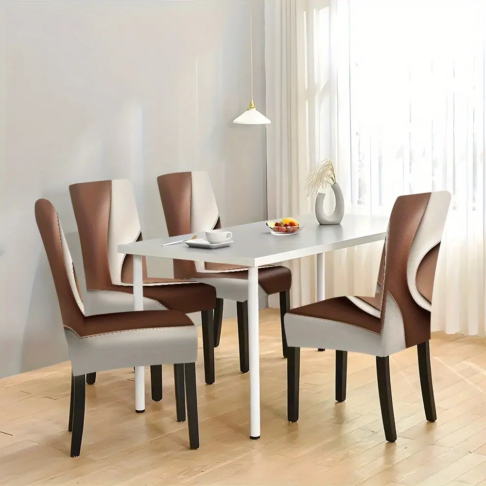 Elegant Luxury Chair Covers, Dining Chair Slipcovers, 2/4/6pcs Fashionable Dining Chair Decor, Protective Chair Sleeves, All-Season Holiday Decoration, Home Kitchen Restaurant Use