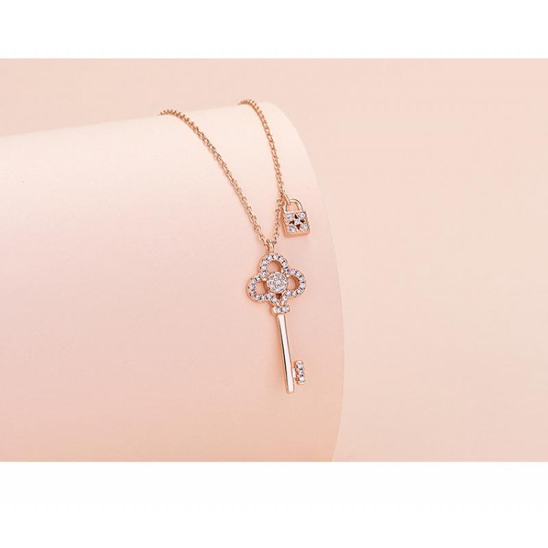 Women's Personalized Zircon Key Necklace Fashion Trendy Jewelry Holiday Gift