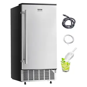 【DealsForYouDays】VEVOR Undercounter Built-in Ice Maker, 80 Lbs/Day Under Counter Ice Maker Machine with Reversible Door Stainless Steel, Freestanding Ice Maker for Commercial Home Kitchen, Electric Drainage