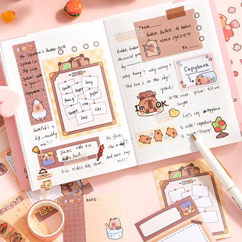 Cartoon Panda Themed Sticker & Tape Set, 120pcs/set Cute Sticker & Tape, DIY Decorative Sticker for Scrapbooking, Journaling, Gift Wrapping, Durable Adhesive Stickers, Stickers Kit