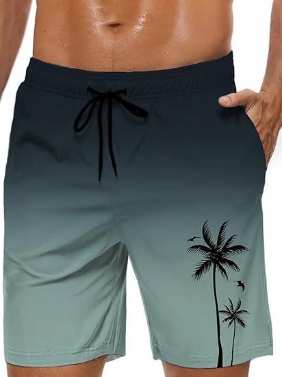 Vintage Plant Pattern Beach Shorts Men Coconut Tree 3D Printed Swim Trunks Summer Hawaiian Shorts Loose Board Shorts