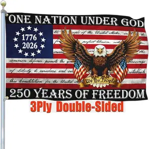 3 Ply 250 Year American Anniversary Flag 3x5  250 Merchandise Decorations 250th Anniversary USA Flag 4th of July We The People 1776 Patriotic American Flags for Outside Banner