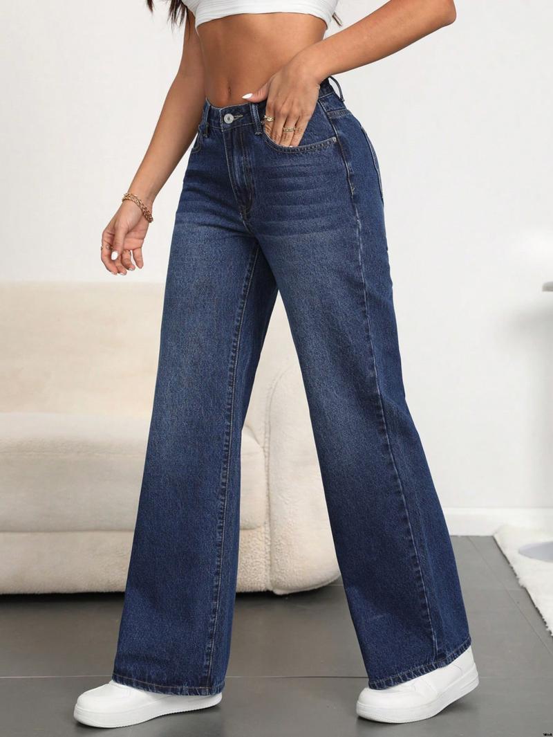 Wear daily suitable for jeans, straight, casual, large size EZwear SHEIN