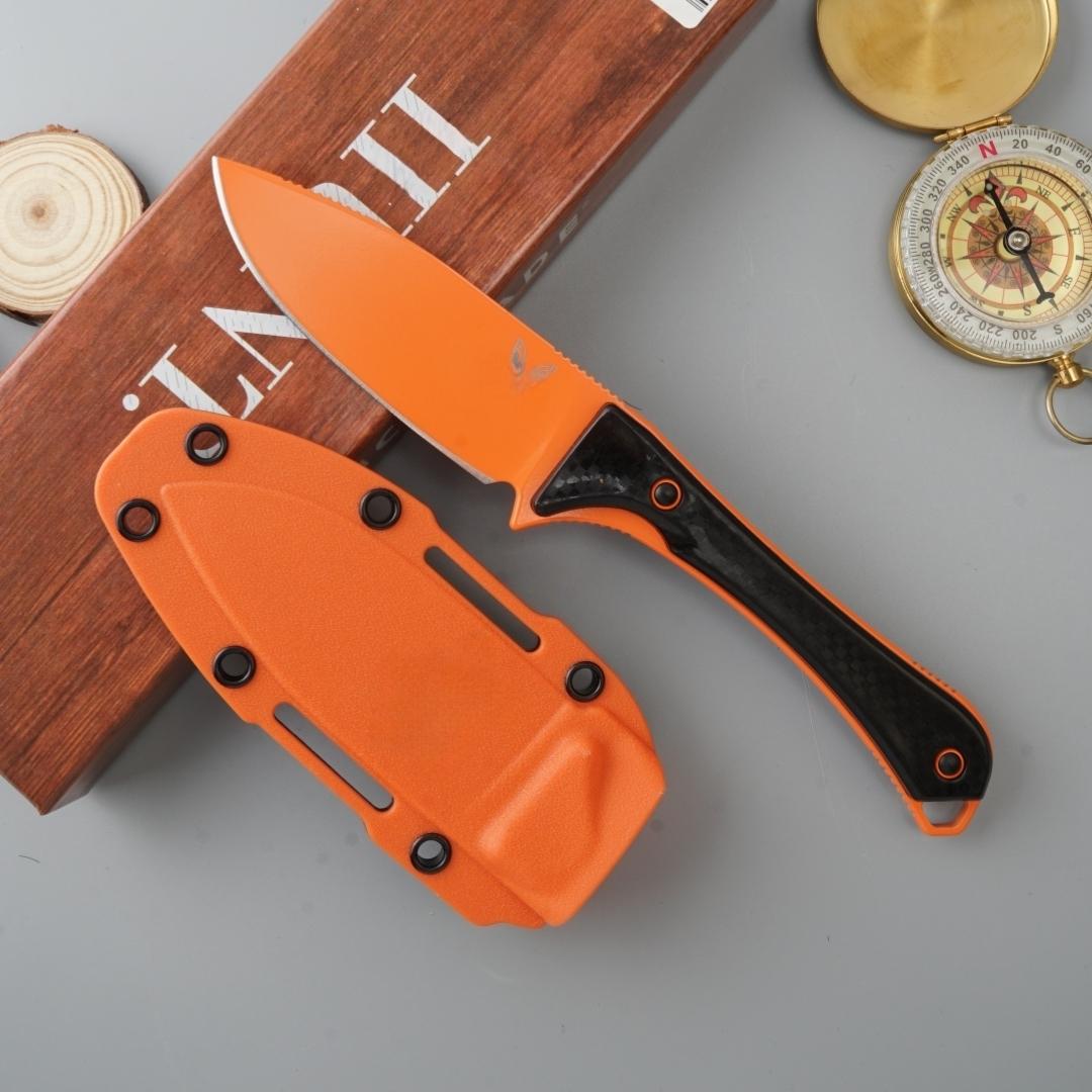 Bm15201 Outdoor Straight Knife, High Hardness Wilderness  Edc Tool, Includes Sheath, Camping Gear, Fruit Knife, Men's Gift folding damascus steel mens holiday olbers ab Portable Multi-Purpose Pocket with Slingshot Attachment