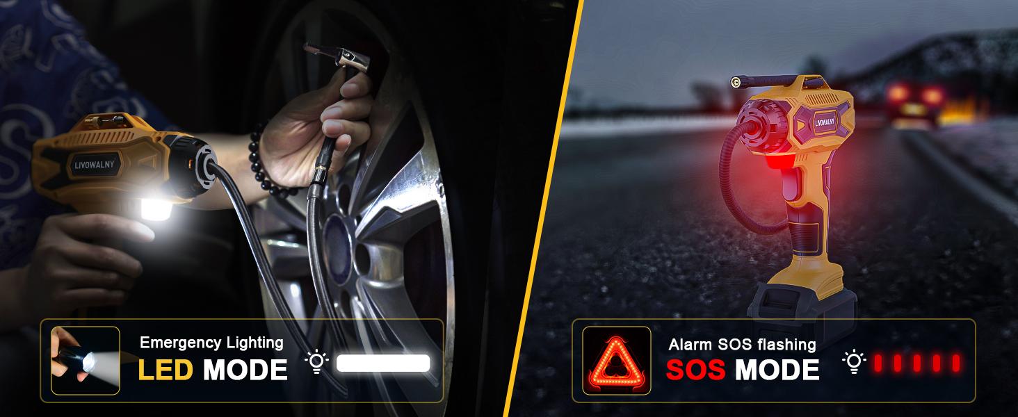 Tire Inflator Air Compressor Compatible with DeWalt 20V Max Battery 160 PSI Cordless Portable Electric Pump with Digital Pressure Gauge for Car Motorcycle Bike Sports Ball (No Battery)