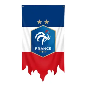1pc, FOOTBALL 2026 the France Flag, French National Team Football LOGO Banner, Decoration Banners, Vertical Flag, 51x28in (130*70cm), 2 Grommets, Single-Sided Printing, for Indoor, Outdoor, Party, Home, Garden