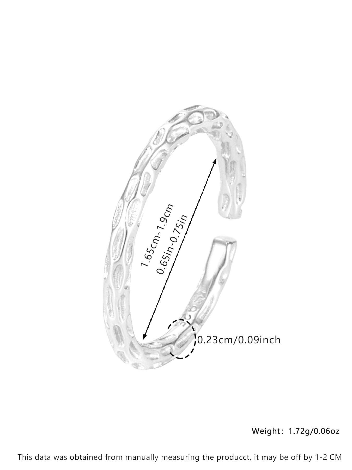 S925 Sterling Silver Cuff Ring, Adjustable Open Ring for Women, Elegant Ring, Statement Rings, Fashion Jewelry for Party, Daily Decor, Trendy All-match & Exquisite Jewelry for Birthday Gift