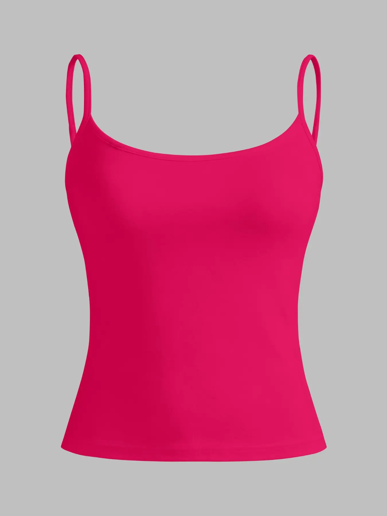 Basic U-Neck Thin Strap Tank Top for Women, Solid Color Stretch Slim Fit Casual Versatile Inner Outer Wear, Fashionable Bralette