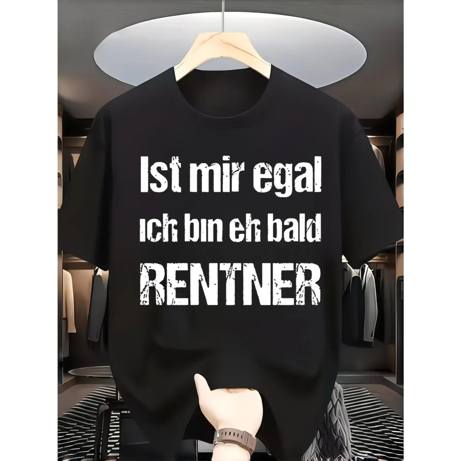 Casual Funny Graphic, Men's T-Shirt, Ist Mir Egal Ich Bin Eh Bald Rentner Quote Design, Summer Casual Wear, Gift For Retiree Or Dad