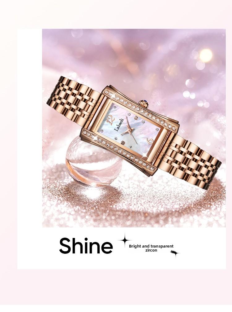 Women's Elegant Multicolor Artificial Gemstone Decorated Quartz Watch, Exquisite Trendy Wristwatch, Fashionable Watch As Gift, Jewelry Bracelet Watch