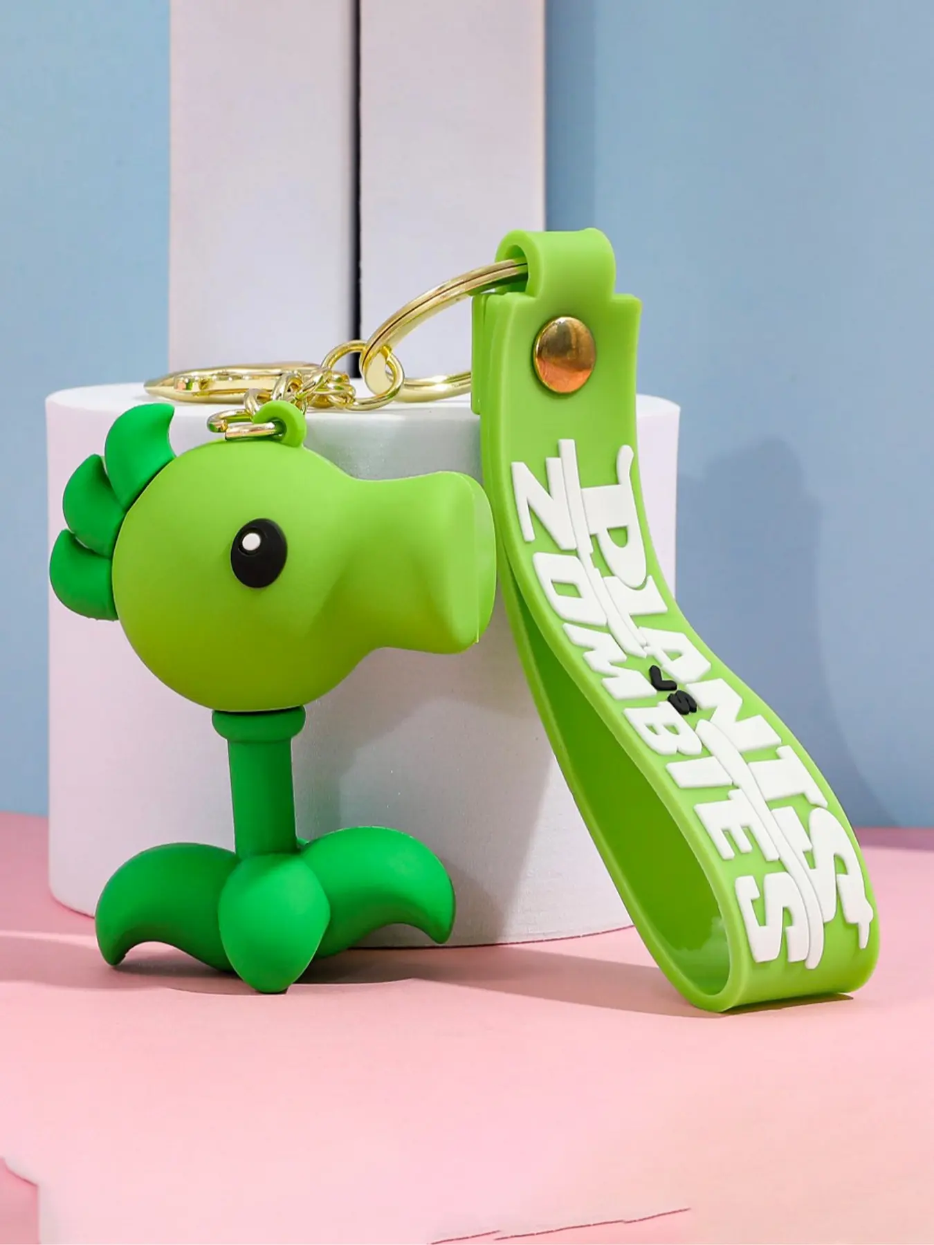 Plant Vs Zombies 3D Keychain, Classic PVC Game Pendant, Cute Cartoon Silicone Doll Charm, Car Decor or Backpack Accessory, Perfect Gift, Cool Keychains