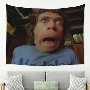 Frank Gallagher Pop Art Tapestry - Soft Peach Light Beige Fabric Wall Decoration With Iconic TV Show Characters, Large Horizontal Living Room And Bedroom Party Decoration - The Perfect Gift For Fans And Pop Culture Home Decoration