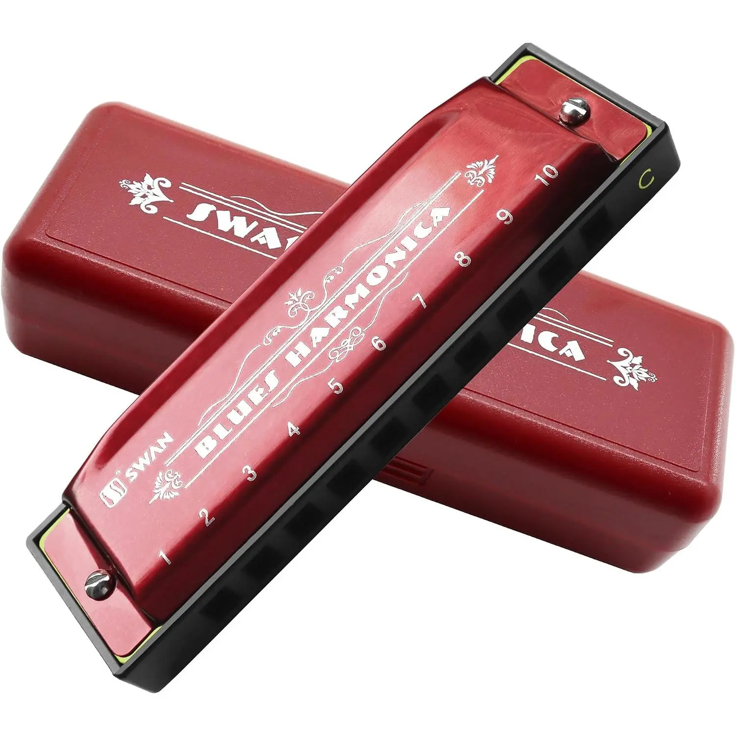 Blues Harmonica Mouthorgan 10 Holes Armonica Diatonic Harp Key of C Mouth Organ Metal Woodwind  Instrument