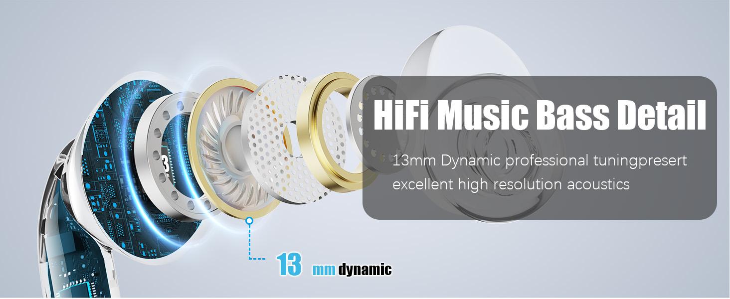 New Bluetooth 5.3 Earphones 3D Stereo Wireless EarBuds with USB-C Fast Charging Case for Office, Sports, Study and Audio Calls, Long battery life, HiFi Music, Portable Wireless Audio Headphones