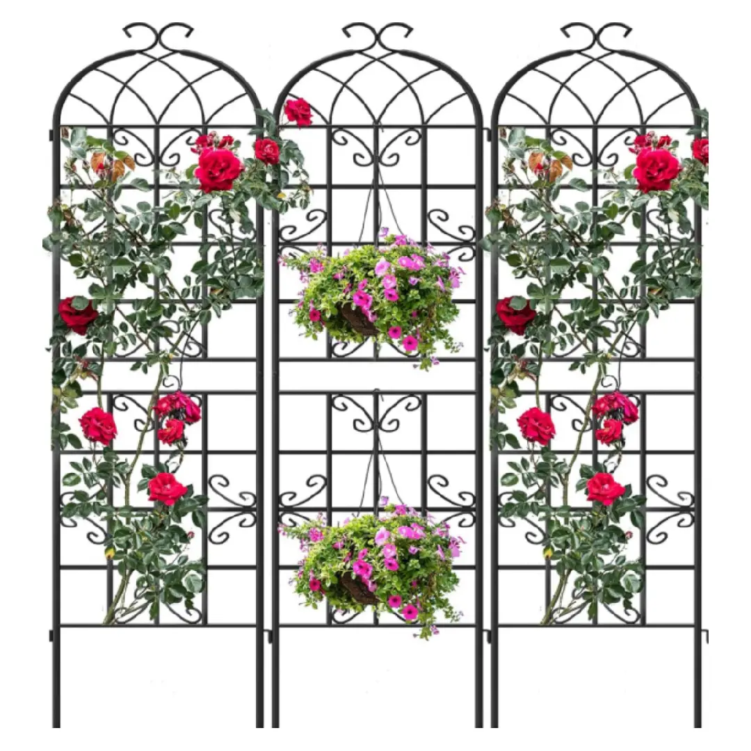 87"X20" Rustproof Garden Trellis – Climbing Plant Support for Roses, Clematis & Cucumbers, Outdoor Metal Trellis for Yard & Lawn (3/4 Pack)