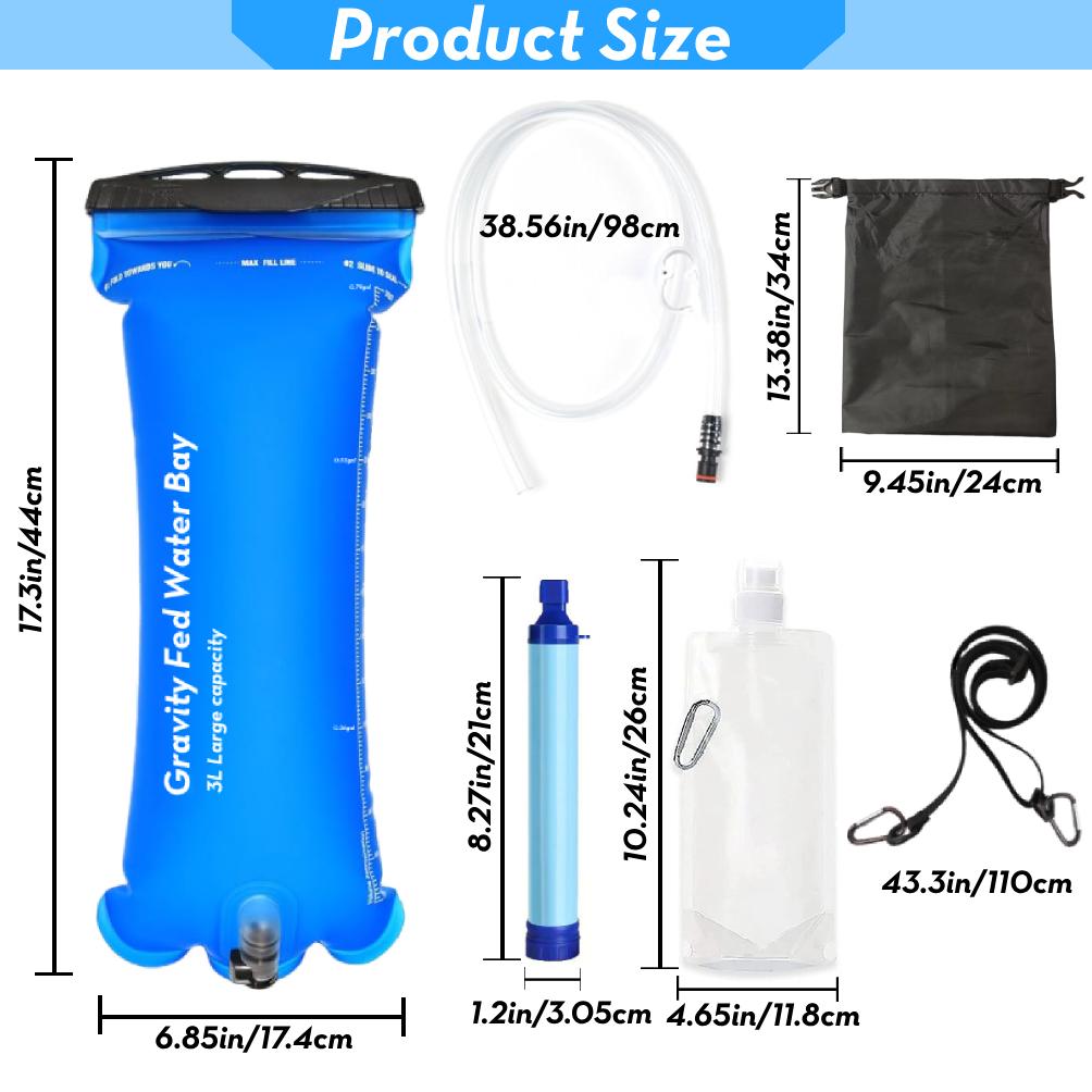 Outdoor Water Filter, Straw Water Filter, Portable Water Filter, Emergency Survival Water Purifier for Prepper Emergency Equipment Camping Supplies Hiking Camping