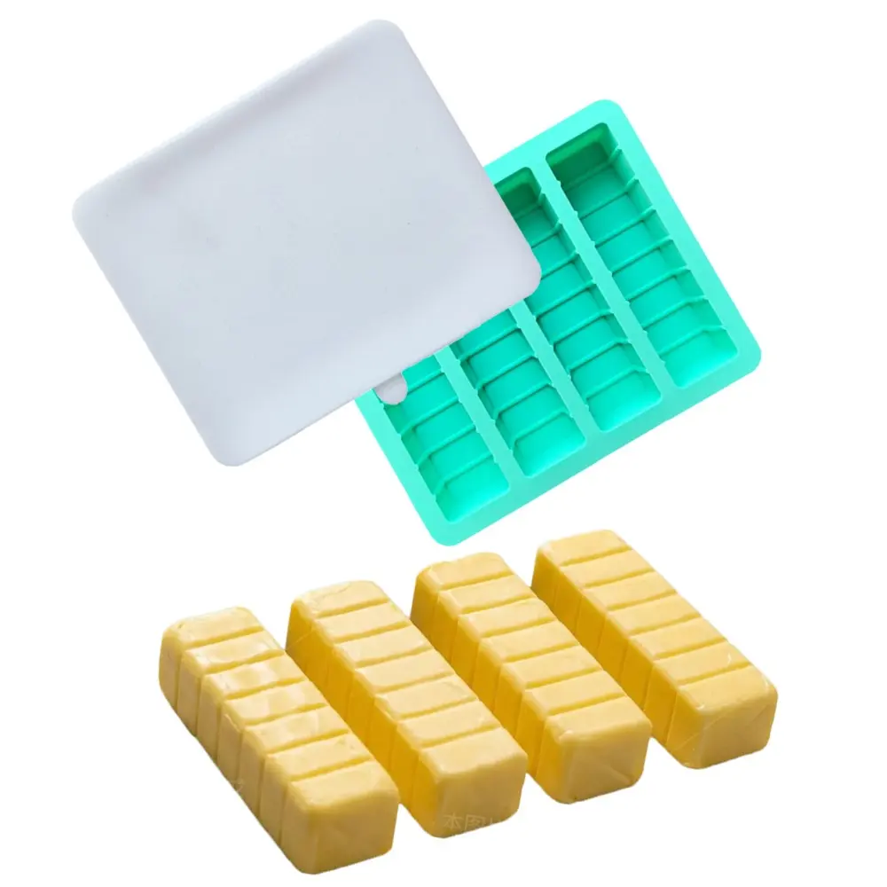 Silicone Butter Mold Tray with Lid, Non-Stick Butter Mold Tray, DIY Butter Mold for Standard Butter Sticks, Ideal for Energy Bars, Ice Cube Molds, Reusable Mold