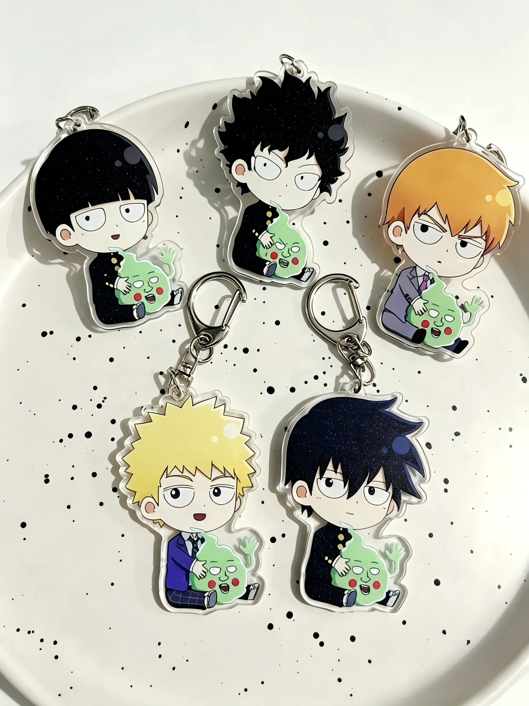 2D Cartoon Acrylic Keychains Set, Cute Anime Characters, Student Backpack Decor, Keychain For Bags, Anti-Loss Wallet Chain, 5 Pieces Pack