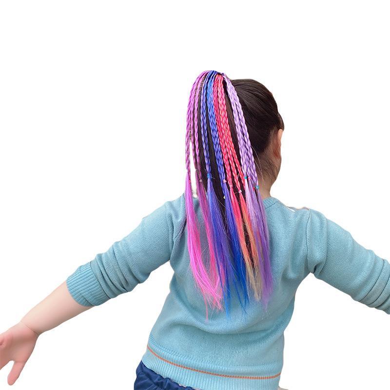 Colorful Braided Hair Ties, 6-Count Set Hair Extensions with Rubber Bands, Mixed-Color Hairpiece, Heatless Styling Tools for Women & Girls, Faux Locs Braids