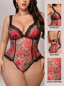 Plus Size Sexy Bodysuit with Underwire Design, Comfortable Fit and Trendy Silhouette, Perfect for Parties and Everyday Wear, Must-Have for Valentine's Gift  whimsy clothing french cut underwear rave outfit