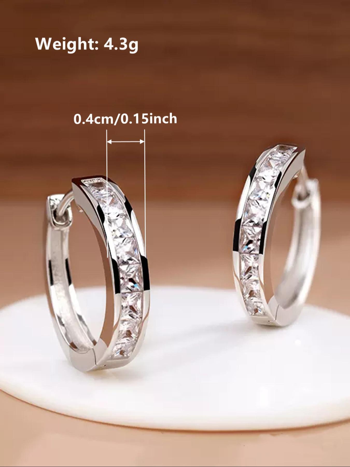 925 Sterling Silver Fashionable Hoop Earrings, Fashion Jewelry for Party, Daily Clothing Decor, Trendy All-match & Exquisite Jewelry for Birthday Gift, High Quality Earrings