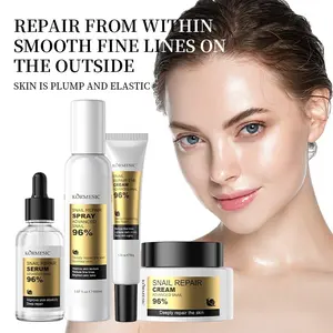 KORMESIC Snail Repair Skin Care Set, Mist Serum Eye Cream Facial Cream Kit With 96% Snail Secretion Filtrate, Hydrating Firming Reduce Fine Lines, Repair Skin Barrier Bright Dull Skin, Anti-Aging Nourishing Complete Facial Skincare Gift Box