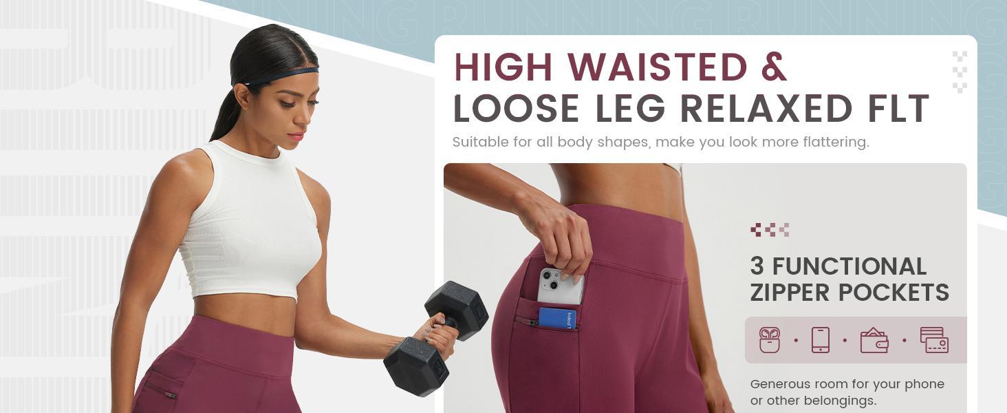 Baleaf Women's 7" High Waisted Bermuda Shorts Athletic Running Long Shorts with Zipper Pockets Stretchy Activewear for Gym Workout Hiking