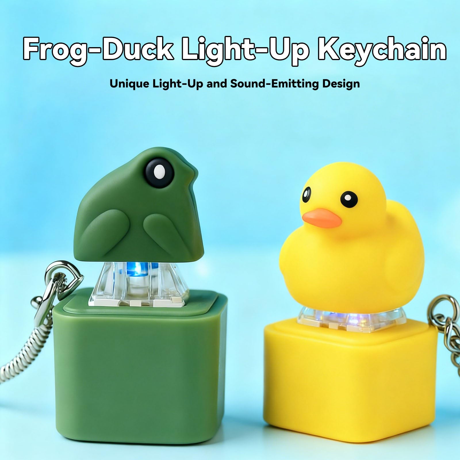 Frog Keychain Realistic Sound Toy with Lights & Durable ABS Plastic Construction for Adults & Kids Focus Relaxation