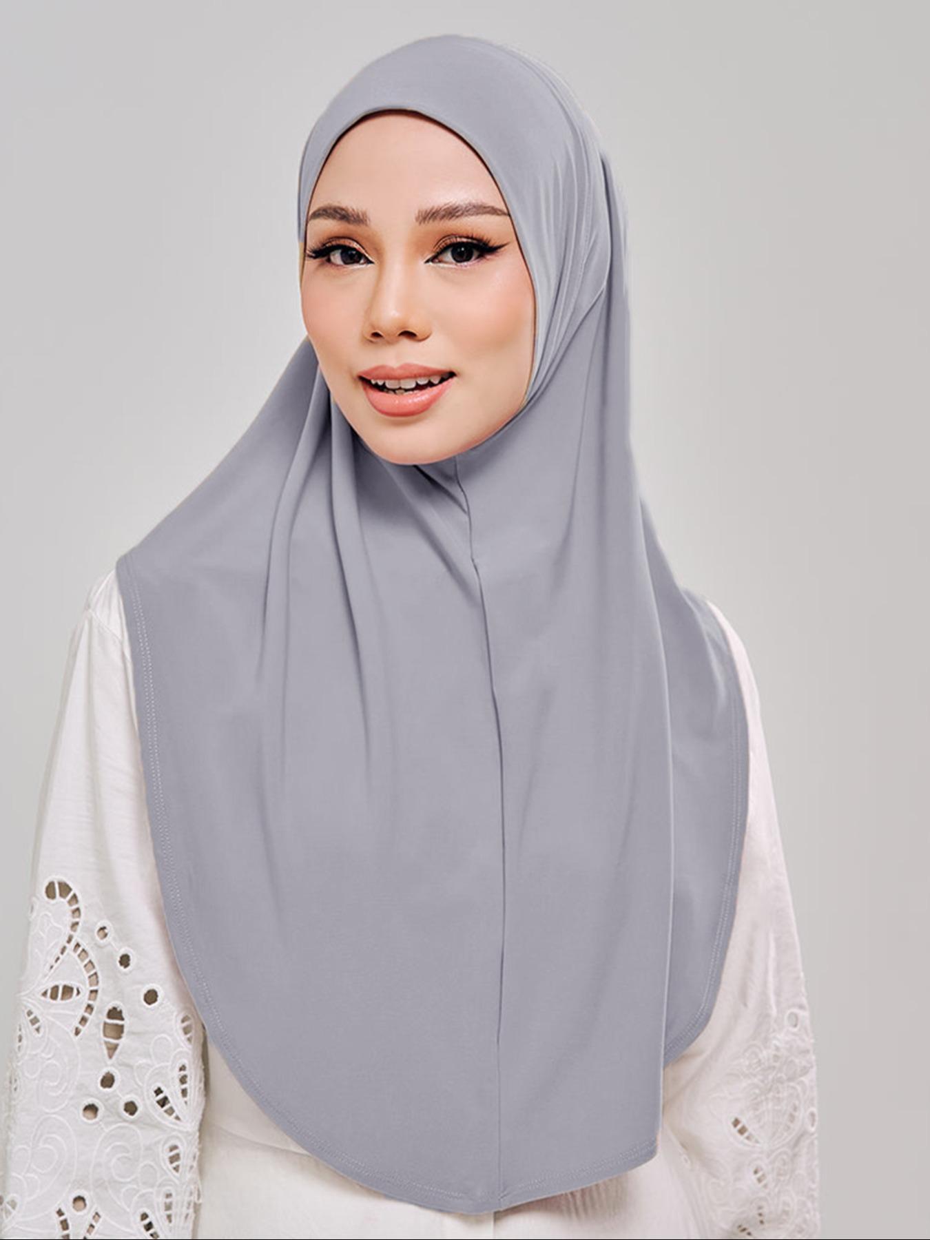 Women's Fashion Solid Elastic Chin Cover Headscarf, Sport Hijab Scarf for Daily Wear, Breathable Abaya Headband, Casual Modest Style