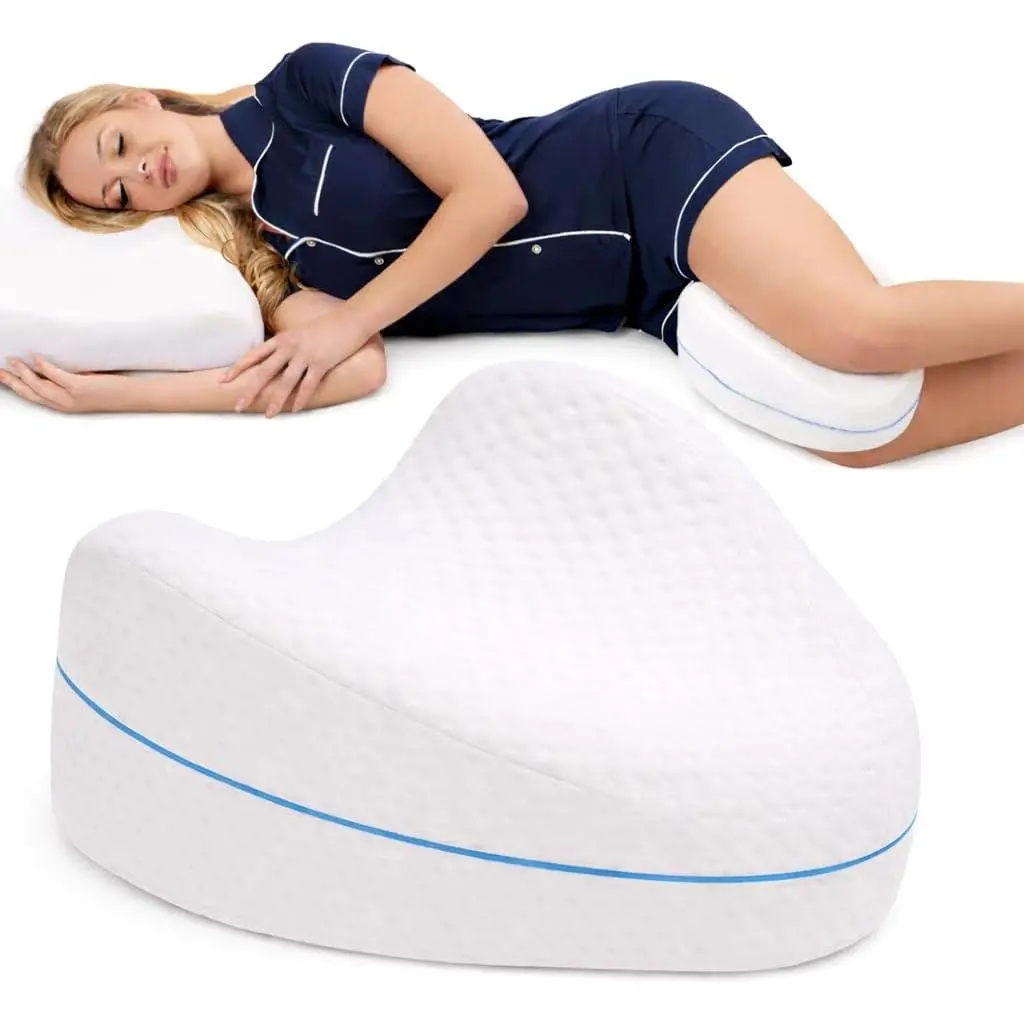 Leg & Knee Foam Support Pillow for Side Sleepers Soothing Relief for Back, Hips, Knees, Joints, Nerves & Muscles