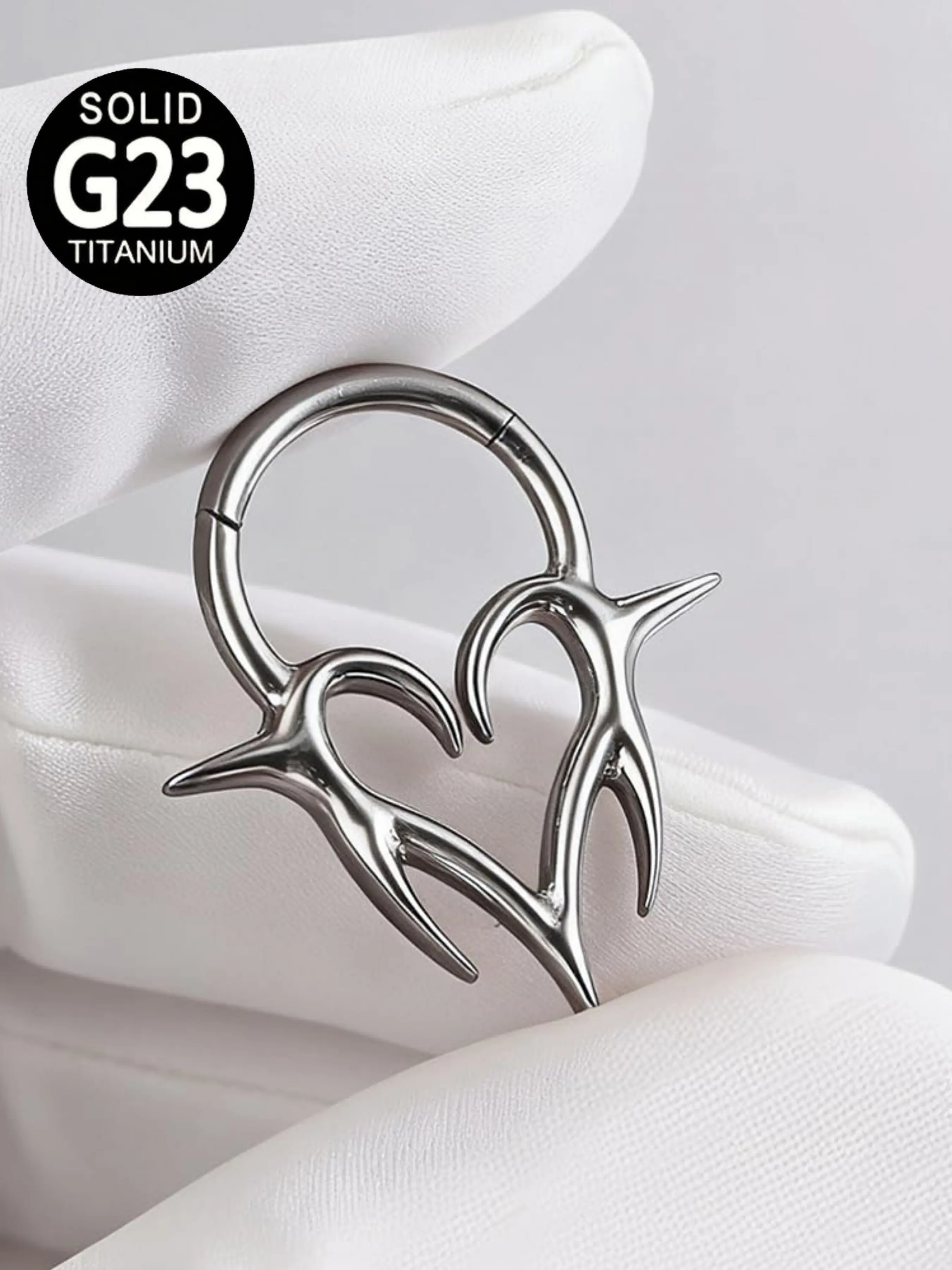 1pc ASTM F136 Titanium Alloy Punk Unique Shaped Septum Nose Ring Earrings Piercing Jewelry Hypoallergenic For Women And Men