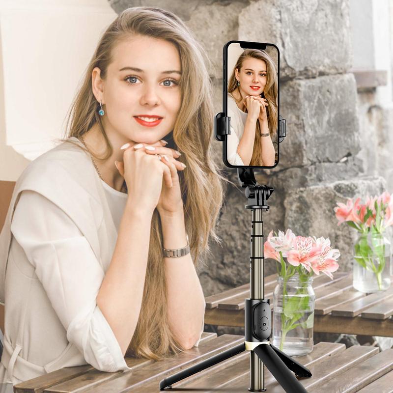 Selfie Stick Tripod with BT Remote Control, Expandable BT Tripod Selfie Stick, Foldable & Adjustable Selfie Stick Stand for iPhone&Android Phones