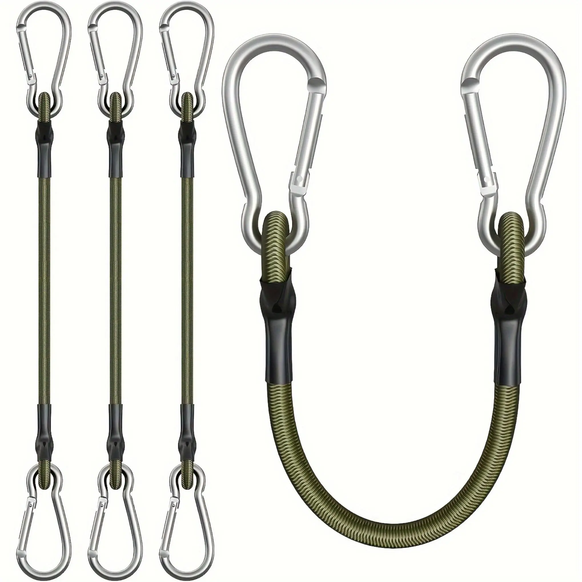 8mm Heavy Duty Elastic Bungee Cord with Metal Carabiner Hooks – Camping Rope, Luggage Tie Down Strap, Tent Tarp Fastener & Outdoor Cargo Gear