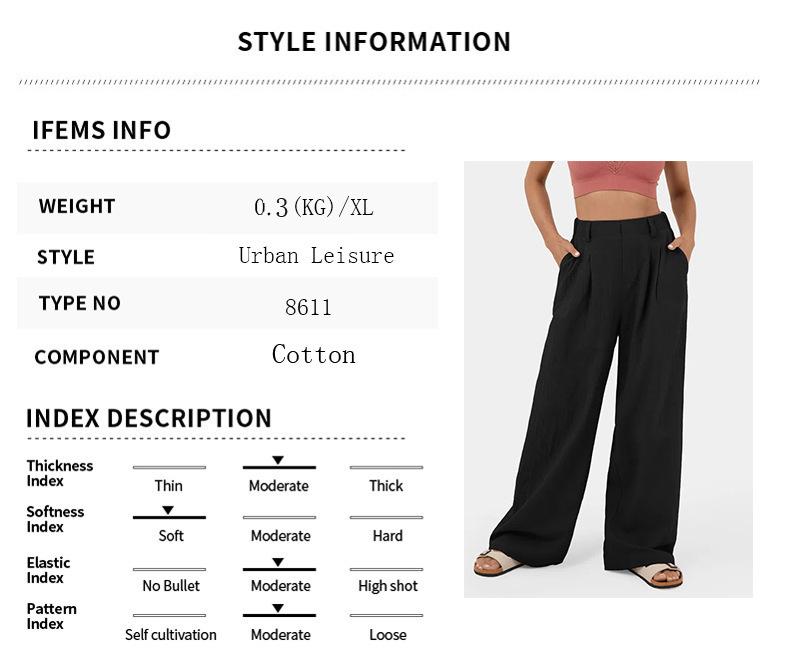 European And American Style, Women'S Pants, High-Waisted, Wide-Leg Pants, Casual Loose-Fitting Trousers