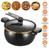 Improved Pressure Cooker - 8.45Qt Thick Nonstick Ceramic Cookware Wok, Fast-Cooking Pot with Safety Valve & Glass Lid for Gas Stovetop, Household Items Home Essential