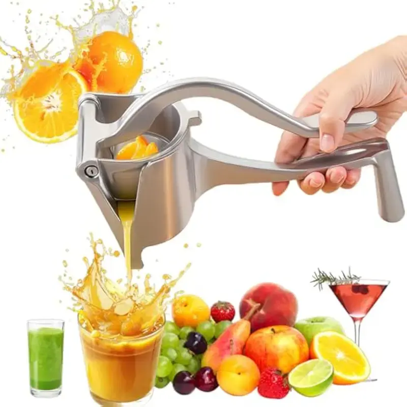 Portable Manual Citrus Juicer Squeezer, No Electricity Hand Press Juice Extractor for Lemon, Orange & Lime