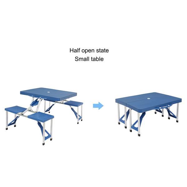 One-piece Portable Folding Table with Stool for Camping Picnics, All-in-One Compact Design Lightweight & Foldable Suitcase Style