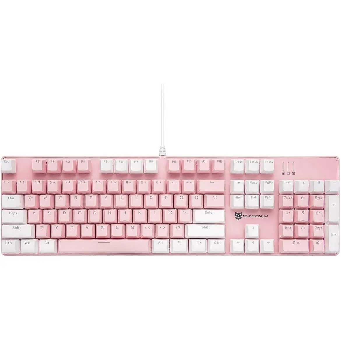 104  Full Size Mechanical Keyboard | Blue ,  & White Color 104   Layout Led Backlit Hot Swappable Wired Mechanical Light Up  Keyboard | Wired Gaming  Keyboards